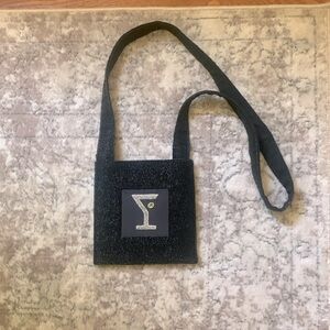 Small beaded crossbody purse with olive martini detailing